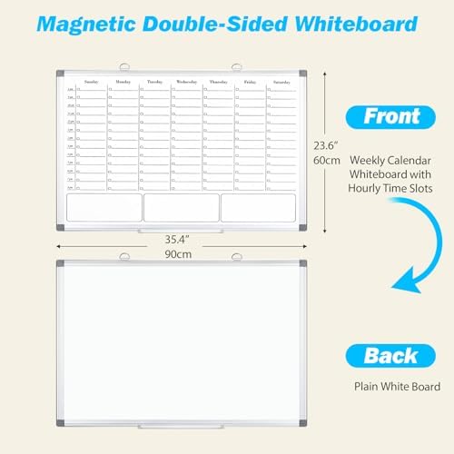 ONAVIA Weekly Calendar Whiteboard, Dry Erase Board for Wall 36 x 24 - Image 2