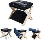 Under Desk Footrest Ergonomic Wooden Foot Stool Foot Rest with 3 Heights by Unknown