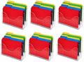 Azar Displays 250099-6PK Three Tier File and Brochure Desktop Wall Organizer Holder with Dividers brochure display stand acrylic file holder, Clear , 6-Pack by AzarDisplays