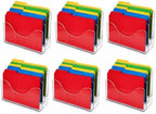 Azar Displays 250099-6PK Three Tier File and Brochure Desktop Wall Organizer Holder with Dividers brochure display stand acrylic file holder, Clear , 6-Pack by AzarDisplays
