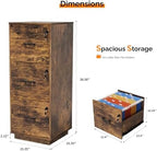 VINGLI 3 Drawer File Cabinet with Lock, Home Office Filing Organizer, for Letter Size File Folder Storage, Wood Tall Vertical Filing Cabinet, Printer Stand, Archivador (Rustic Brown) - Image 3