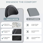 Skechers Lumbar Pillow Premium Memory Foam,Double-Layer-Office Chair Cushion for Tailbone Pain Relief,Butt Pillow for Office Chair,Car seat Cushion,Long Sitting Office Workers,and Car Drivers,Black - Image 6