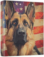German Dog Puppy American Flag 3 Ring Binders 1.5 Inch Clear View Three Ring Binders Versatile Binder for Work School Office Supply 1 Pack by Unknown