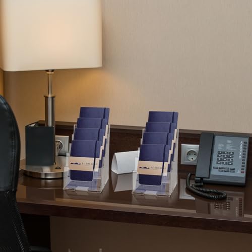 Acrylic Brochure Holder 2 Pcs 4 Tier Clear Literature Stand - Image 6