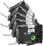 24mm 0.94 Laminated White Tape Compatible for Brother P-Touch TZ251 TZ-251 TZe-251 TZe251 Black on White 1'' Label Tape for PT-D600 PT-D610BT PT-P700 PT-P710BT Label Maker, 5 Pack by POPOBUY