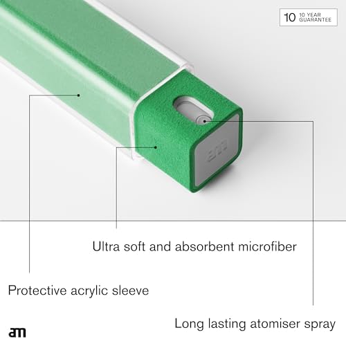 am Screen Cleaner Mist Spray with Microfiber Cloth Around – Alcohol-Free, Streak-Free Screen Cleaning Kit for Smartphones, Tablets, Laptops, Smart TVs & Car Screens, 1 Pack, Green - Image 3