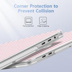 for MacBook Pro 16 inch Case 2019 2020 Release Model A2141, Plastic Hard Shell Cover with Keyboard Cover & Screen Protector for MacBook Pro 16 inch with Touch Bar, Pink & White Stripes - Image 3