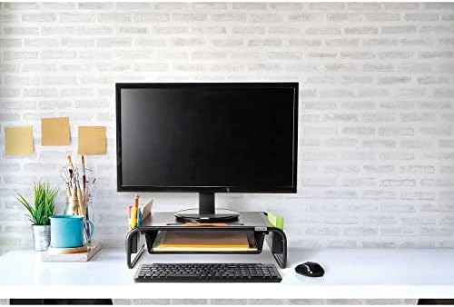 Allsop 32166 Metal Art Organizer 5 Riser Monitor Stand with Drawer and Side Caddies, Black - Image 5