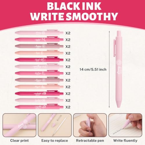 Sprial Notebooks with Pens Bulk, 48 Pack, 5.5 x 4.7 Inch, Pink - Image 3