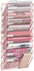 14-Tier Wall File Organizer and Hanging File Organizer, Pink by JMHUD