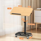 Portable Rolling Over Bed Laptop Desk, Adjustable Height and Tilt for Home - Image 5