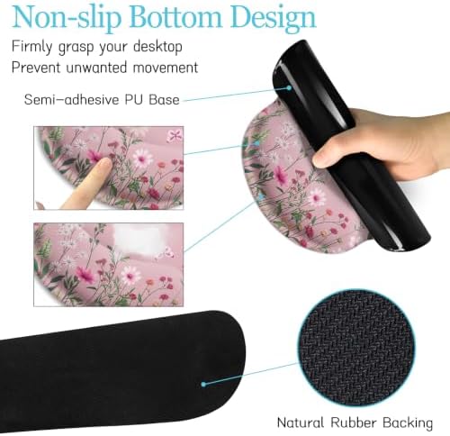LIMKRIAN Floral Desk Mat Set, Cute Pink Desk Accessories Gifts for Women - Image 6