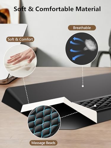 2-in-1 Ergonomic Keyboard Stand with Wrist Rest, Black - Image 6