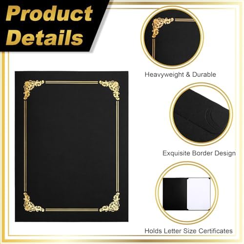 Fainne 120 Pack Certificate Holders Bulk, Diploma Covers, Black - Image 4