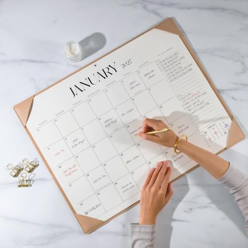Simplified Desk Calendar 2026-2027 with Desktop Mat, Large Desk Pad Calendar from July 2026 to December 2027, 22 x 17 Inch, Desk Blotter Calendar for Home Office and School, Easy Planning, Apricot - Image 3