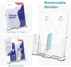 Brochure Holder 8.5x11 Inch Acrylic Literature Holders with Removable Divider for 4x9 inch Clear Pamphlet Display Stand Countertop Use or Wall Mount for Office, Lobby, Hotel, Trade Show, 4 Pack - Image 3
