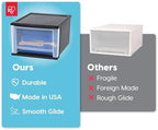 IRIS USA 4-Pack, 17 Qt. Medium Stacking Drawer Storage Organizer, Black - Image 4