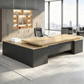 Executive Desk, L Shaped Executive Office Desk with Locking Drawer & File Cabinet, 1'' Thick Desktop, Large Office Desk with Storage, Modern Executive Computer Workstation for Home Office & Business by Unknown