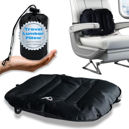 Adjustable Inflatable Lumbar Support Pillow for Airplane, Car & Office by NyackExchange