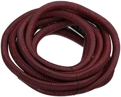 MECCANIXITY Split Sleeve Wire Loom Braided Sleeve 1" 25Ft Black/Red by MECCANIXITY