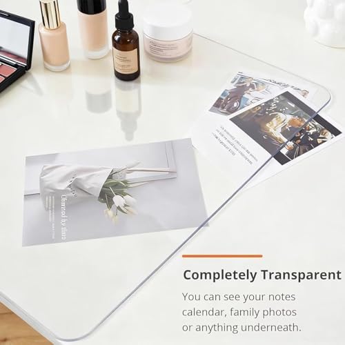 Clear Desk Protector Pad Blotters 35x54 in Plastic Desktopper Writing Surface Cover Desk Mat Mouse Pad for Office Home Laptop Computer Tabletop Keyboard Mat Easy Clean Waterproof 1 mm - Image 3