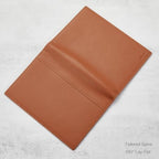 HISCOW Slim Leather Junior Padfolio, 5x8 Notepad Cover, Saddle Brown - Image 4