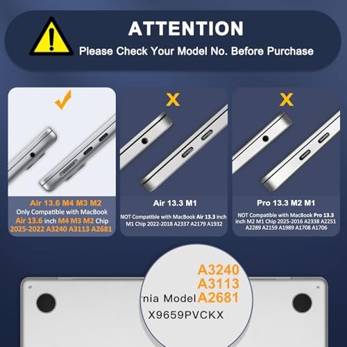 MOSISO Compatible with MacBook Air 13 inch Case M5 2026 M4 M3 M2 2025-2022 - Image 2