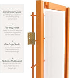 2 ft. Short Desktop Window Pane Shoji Screen - Honey - 6 Panels - Image 4