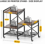 Sturdy 3D Printer Stand with Filament Storage, Heavy Duty 3D Printer Table - Image 2