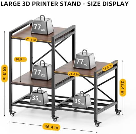 Sturdy 3D Printer Stand with Filament Storage, Heavy Duty 3D Printer Table - Image 2