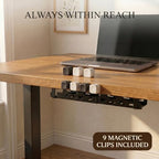 No-Drill Expandable Desk Cable Tray with 9 Magnetic Clips - Image 3