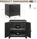 23.6" Metal Printer Stand with Lockable Storage Cabinet - Image 2