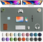 Aothia Faux Leather Desk Mat - Large Mouse Pad, Non-Slip PU Leather Blotter, Waterproof Writing Surface for Office and Home (Jungle Green, 63" x 24") by AothiaSimpleNaturalUnique