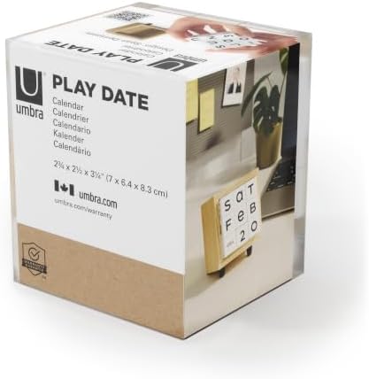 Umbra Play Date Perpetual Calendar, Wooden 3D Puzzle Desk, Natural - Image 6