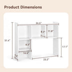 OOOK 35.5" L Dorm Desk Hutch White, Desktop Bookshelf with 5 Shelves - Image 2