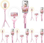 UBeesize 12'' LED Ring Light with 62'' Tripod Stand, Selfie Ring Light for Video Recording, Live Streaming, TikTok & YouTube, Compatible with iPhone & Android (Pink), (Pack of 5) by UBeesize