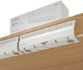 Desktronic Cable Duct Desk White Set of 2 - Stainless Steel Cable Management Desk Cable Duct with 5 Cable Cut-Outs - Easy to Install Cable Organiser - Cable Holder by Desktronic