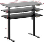 SHW 48-Inch Electric Height Adjustable Sit to Stand Desk, Black - Image 2