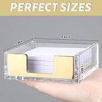 2 Pcs Acrylic Gold Office Desk Accessories Gold Sticky Note Holder - Image 2