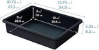 ECR4Kids Letter Size Plastic Tray Organizer with Lids, Small, Storage Bins, Black, 10-Piece - Image 2