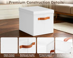 Homsorout Storage Bins with Lids - Fabric Storage Baskets for Shelves, 6 Pack Foldable Decorative Boxes with Handles, Stackable Organizer Bins for Home, Nursery, Dorm, White - Image 6