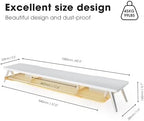 Fenge Dual Monitor Stand Riser with Phone & Tablet Slot, White - Image 3