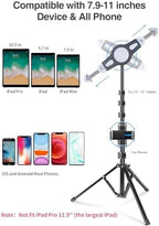 elitehood iPad Tripod Stand, Aluminum Alloy iPad Stand, 360 Rotation Adjustable Height iPad Stand Holder for Floor, Universal Compatible with All 7.9-11 Inch Tablet - Image 3