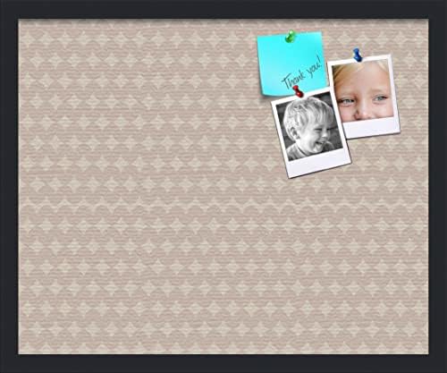 PinPix 22x18 inch Cork Bulletin Board. This Decorative Framed Pin Board Comes with Diamond Pattern in Light Pink and Cream Design and Satin Black. Ideal for Home, Office Decor or School (PinPix-294) by PinPixBulletinBoards