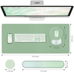4-in-1 Large Gaming Mouse Pad, Keyboard Wrist Rest Pad & Wrist Support Mousepad Set, Extended Desk Pad Waterproof Desk Mat Protector for Home Office Decor Study Game 35.4×15.7 Inches I Sage Green - Image 3