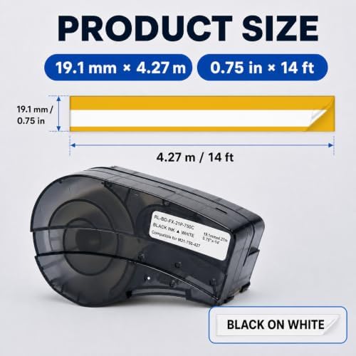 1P M21-750-427 Self-Laminating Labels M210 M211 BMP21 0.75x14 Cable - Image 2