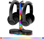 Dual Headphones Stand with Charger for Men, Headset Holder Stand for Desk by ALACOO