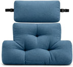 2 Piece Neck Pillow and Lumbar Support Back Cushion Set for Recliner, Blue by WhereEaseMeetsGrace