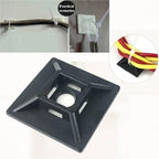 Zip Tie Mounts 300Pcs HS Type Nylon Cable Clamps Self Adhesive Cord Clip Mount Wire Tie Fix Holder Desk Line Organizer Managements For Home Office Cable Management(Black HS-102) - Image 7
