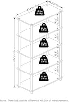 Furinno Turn-N-Tube Storage Shelves, 5-Tier Book Shelf, Corner Shelf, Toolless Open Shelves, for Organization and Storage, Living Room, Garage, Home Office, White - Image 3